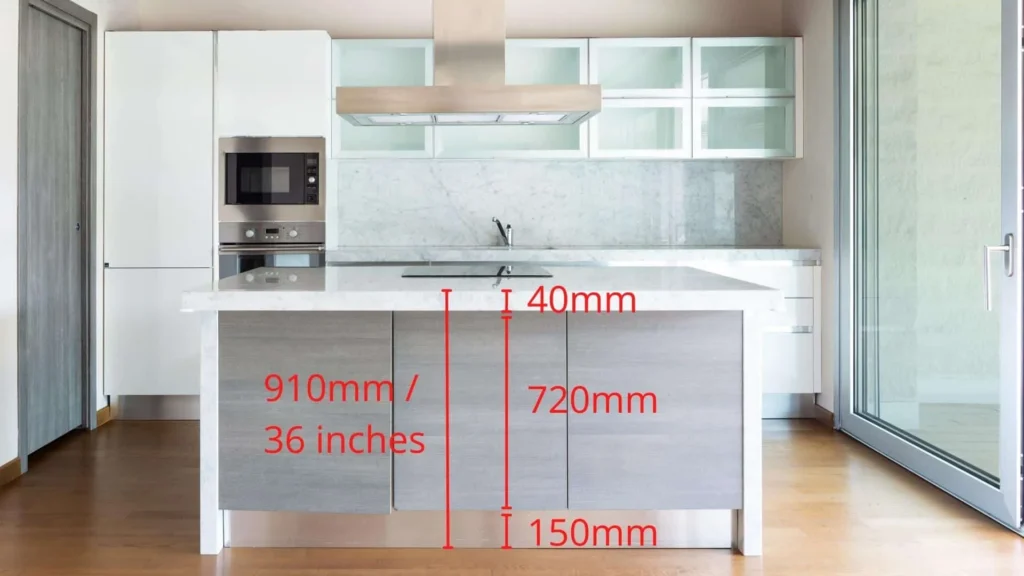 Standard kitchen island height 36 inches