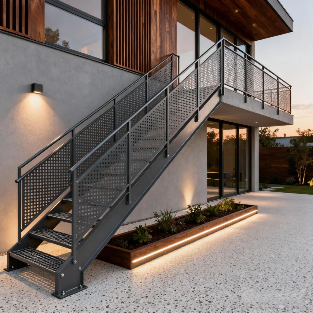 Steel outdoor staircase