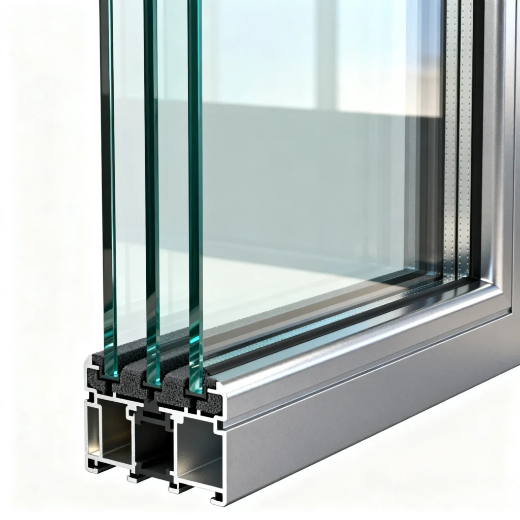 Triple glazed glass