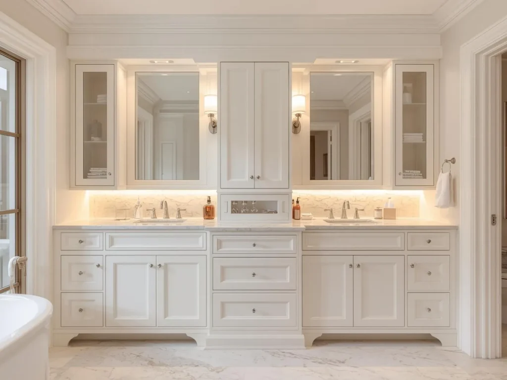 White bathroom cabinet