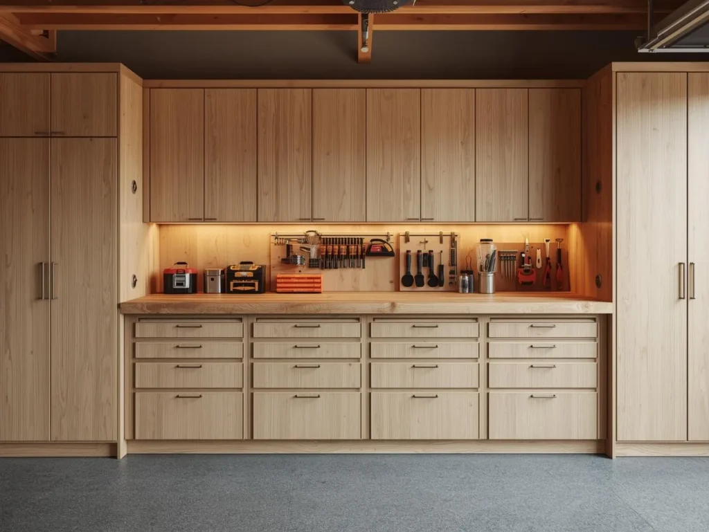 Wood garage cabinets 1