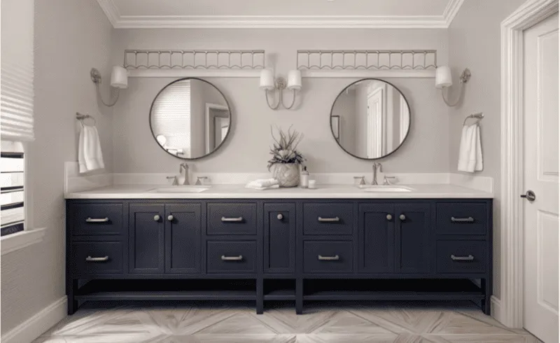 Bathroom vs kitchen cabinet height