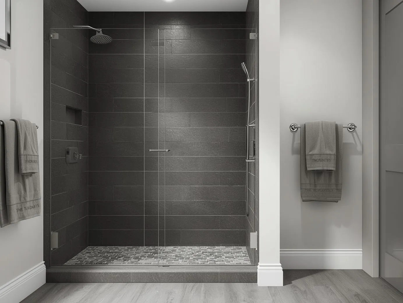 Bathroom walls — slate tile