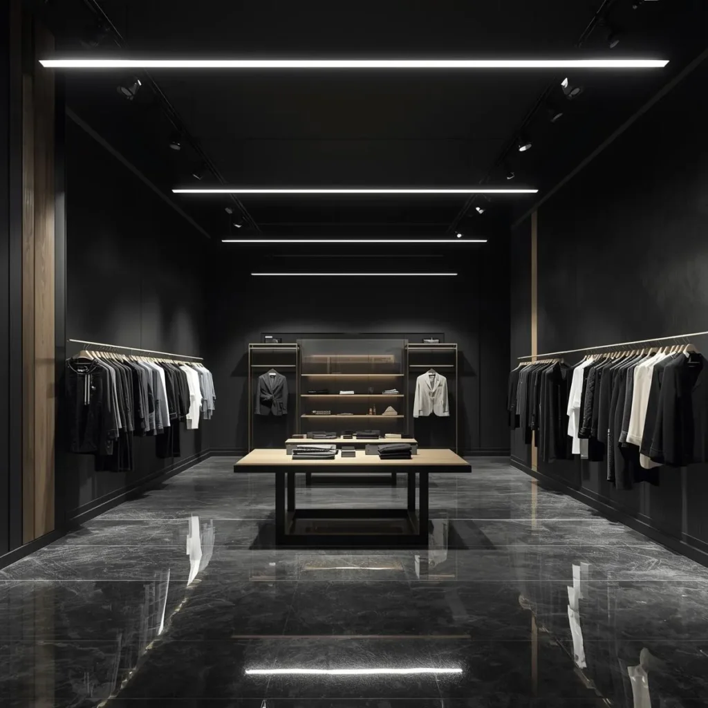 Black suspended ceiling tiles