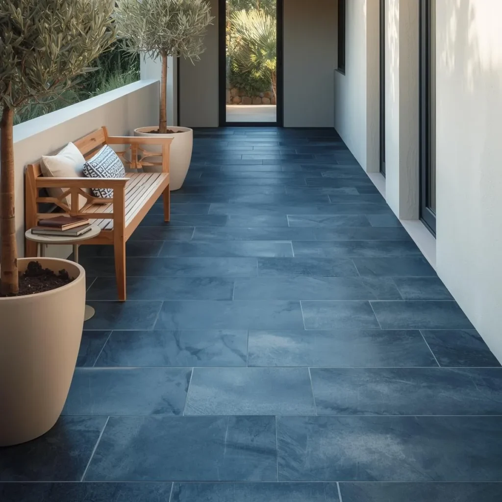 Blue slate tile
