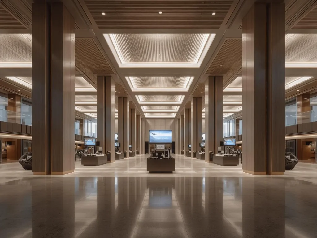 Commercial building suspended ceiling