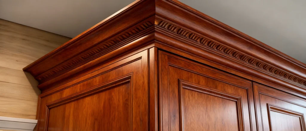 Crown molding vs scribe molding kitchen