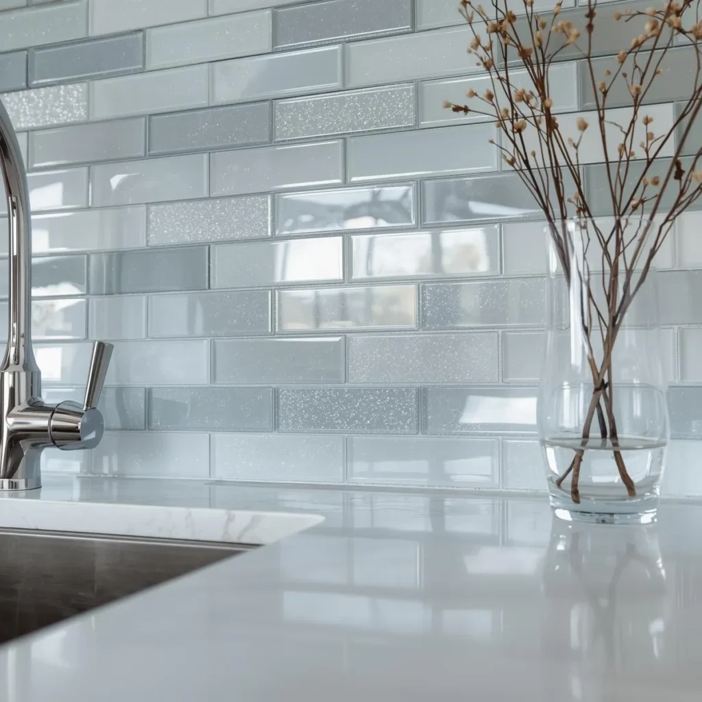 Glass subway tile