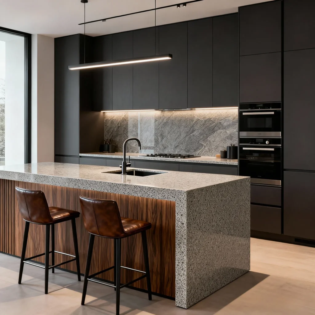 Granite kitchen island