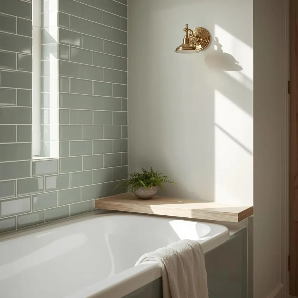 Green subway tile