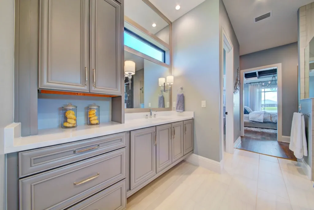 Installing bathroom vanity from kitchen cabinet