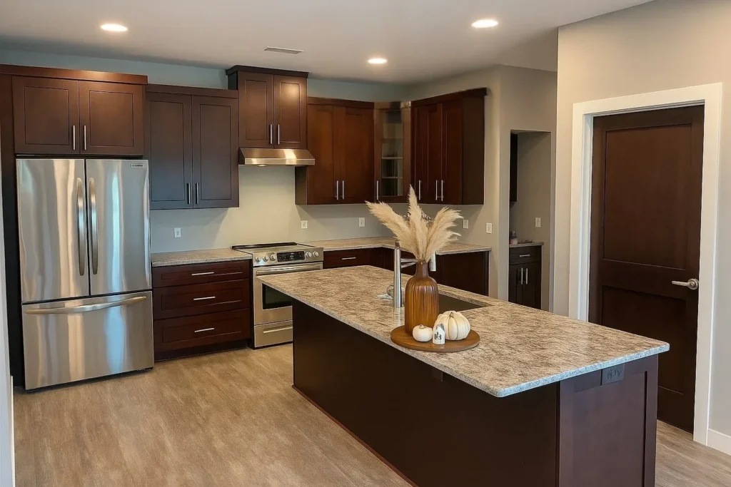 Installing scribe molding on kitchen cabinet