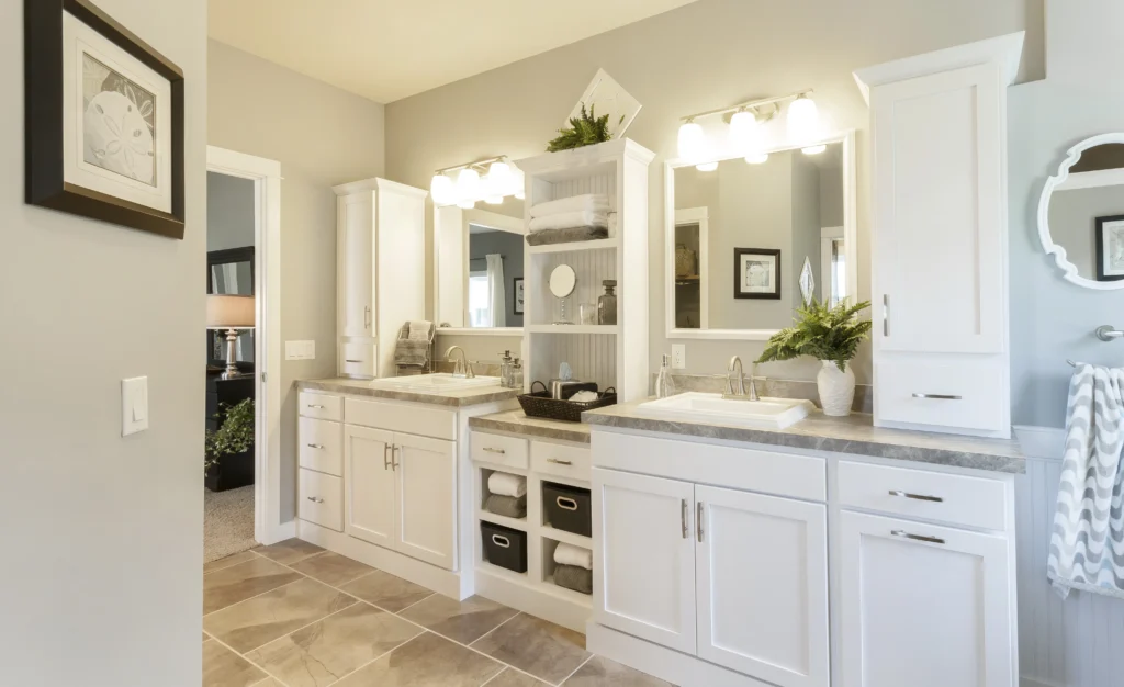 Kitchen cabinets in bathroom design