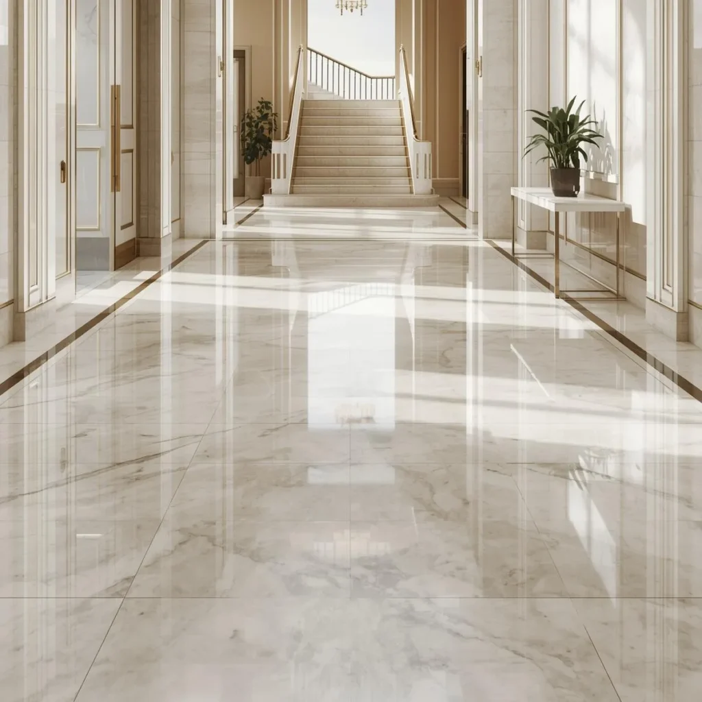 Marble floor tile