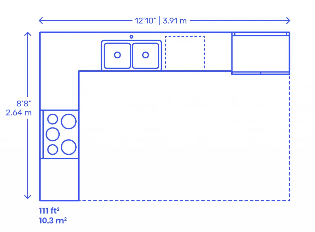 Measure kitchen floor height level