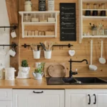 Open kitchen shelves design