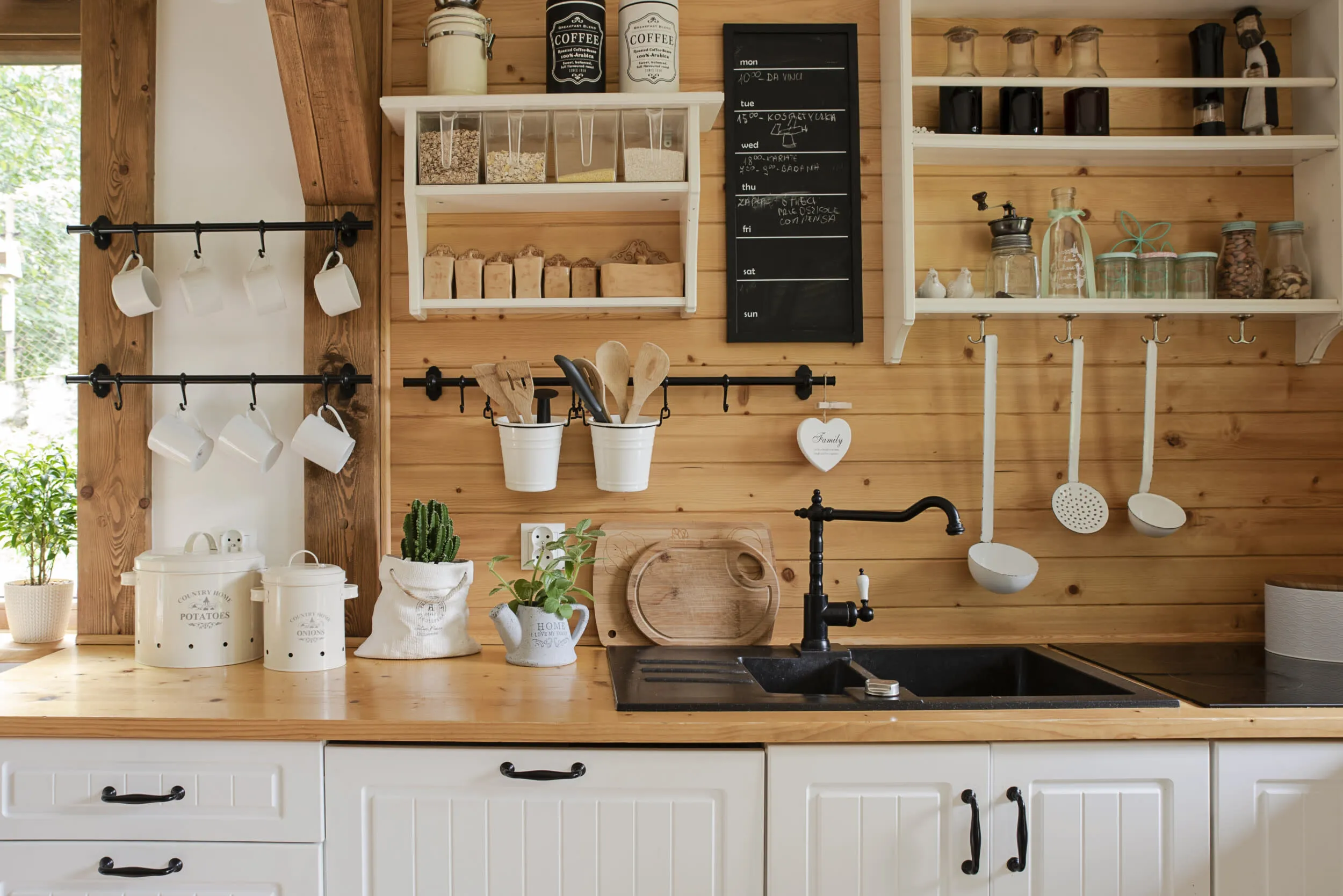 Open kitchen shelves design