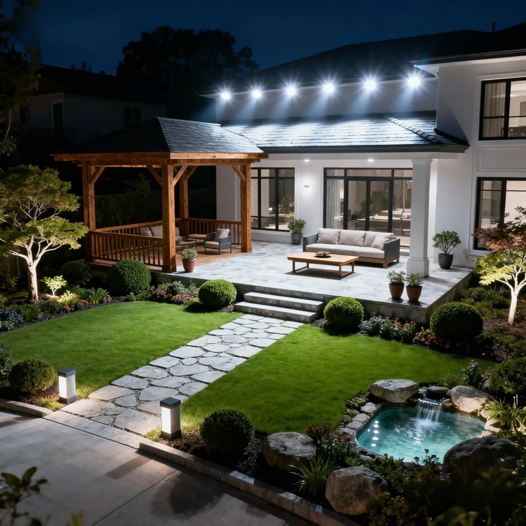 Outdoor flood lights