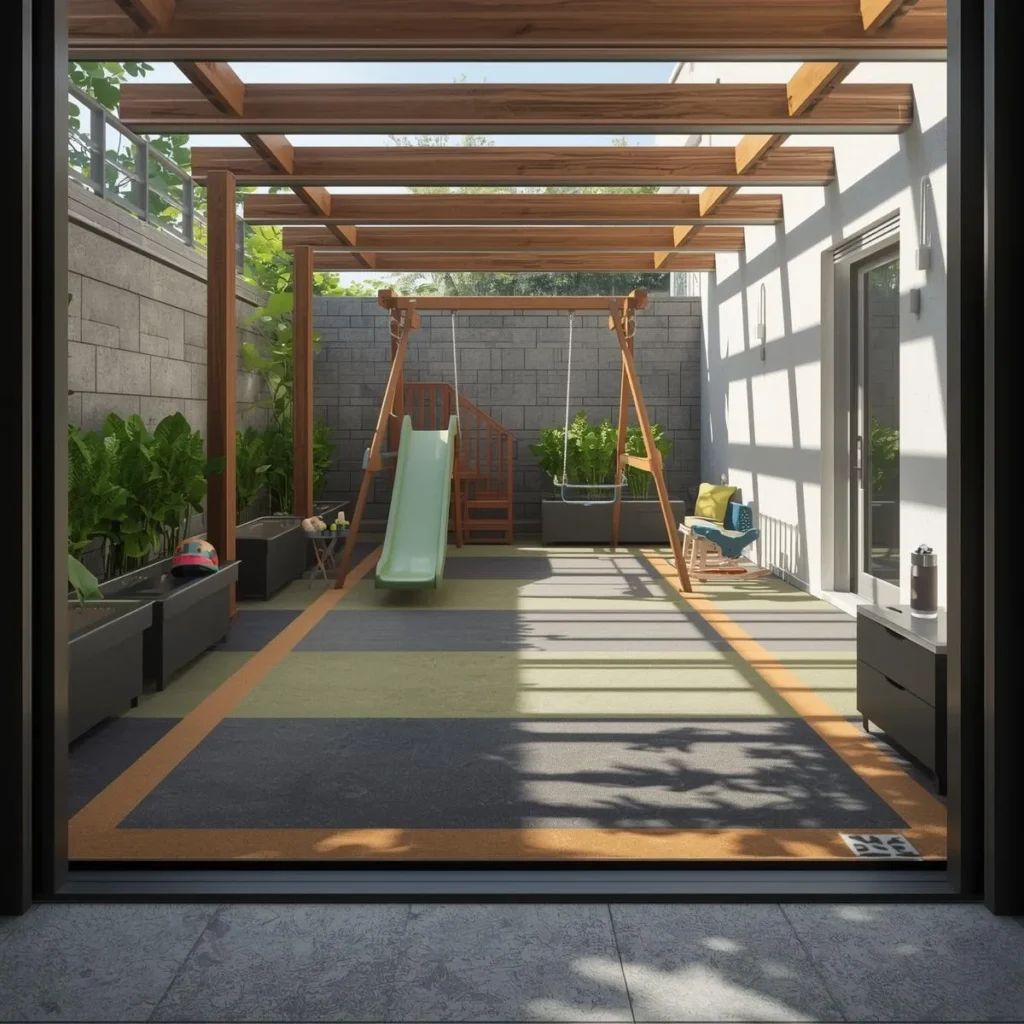 Outdoor rubber tiles