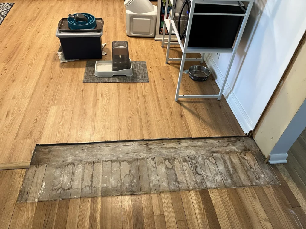 Remove kitchen cabinets hardwood floor