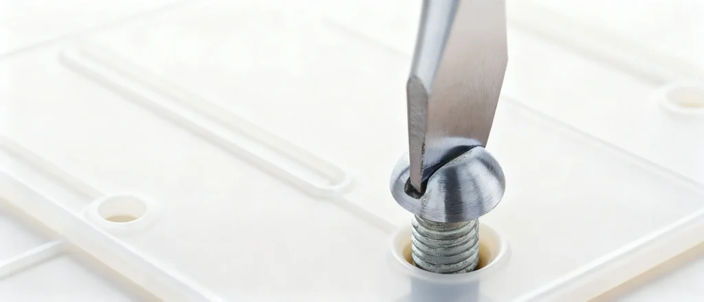 Remove stripped screw from plastic