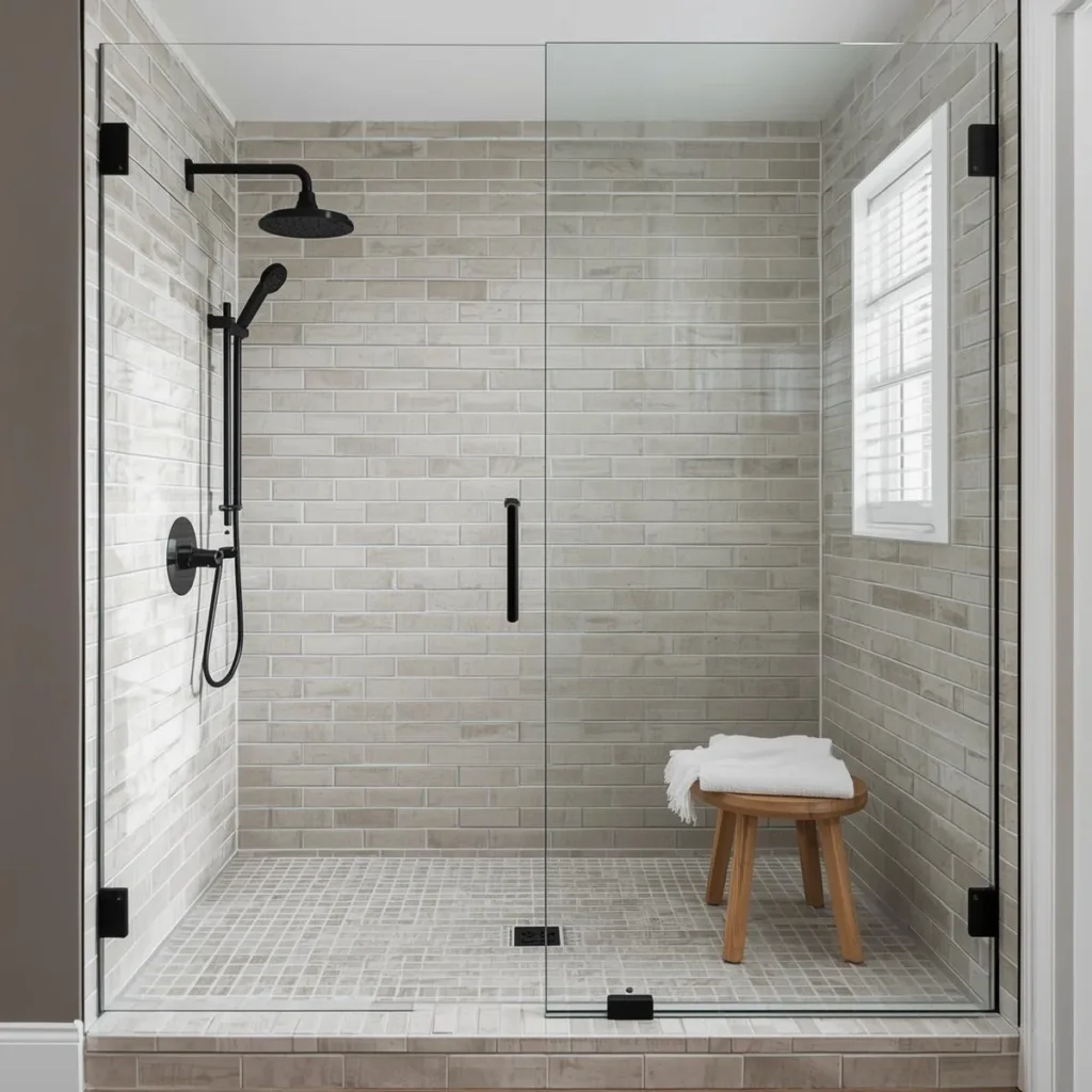 Subway tile shower
