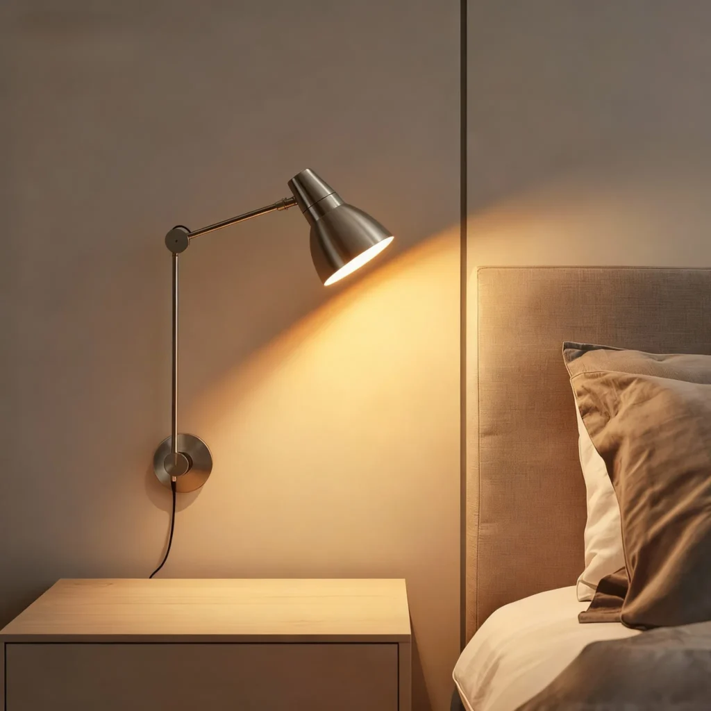 Swing arm wall lamp