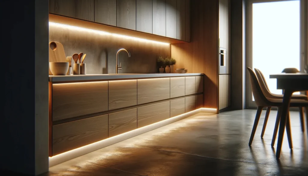 Toe kick ergonomic benefit