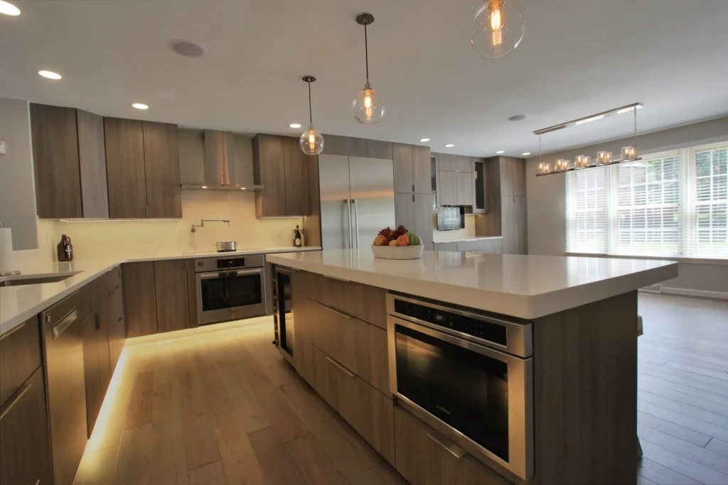 Toe kick lighting modern kitchen