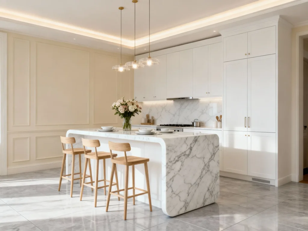 White kitchen island