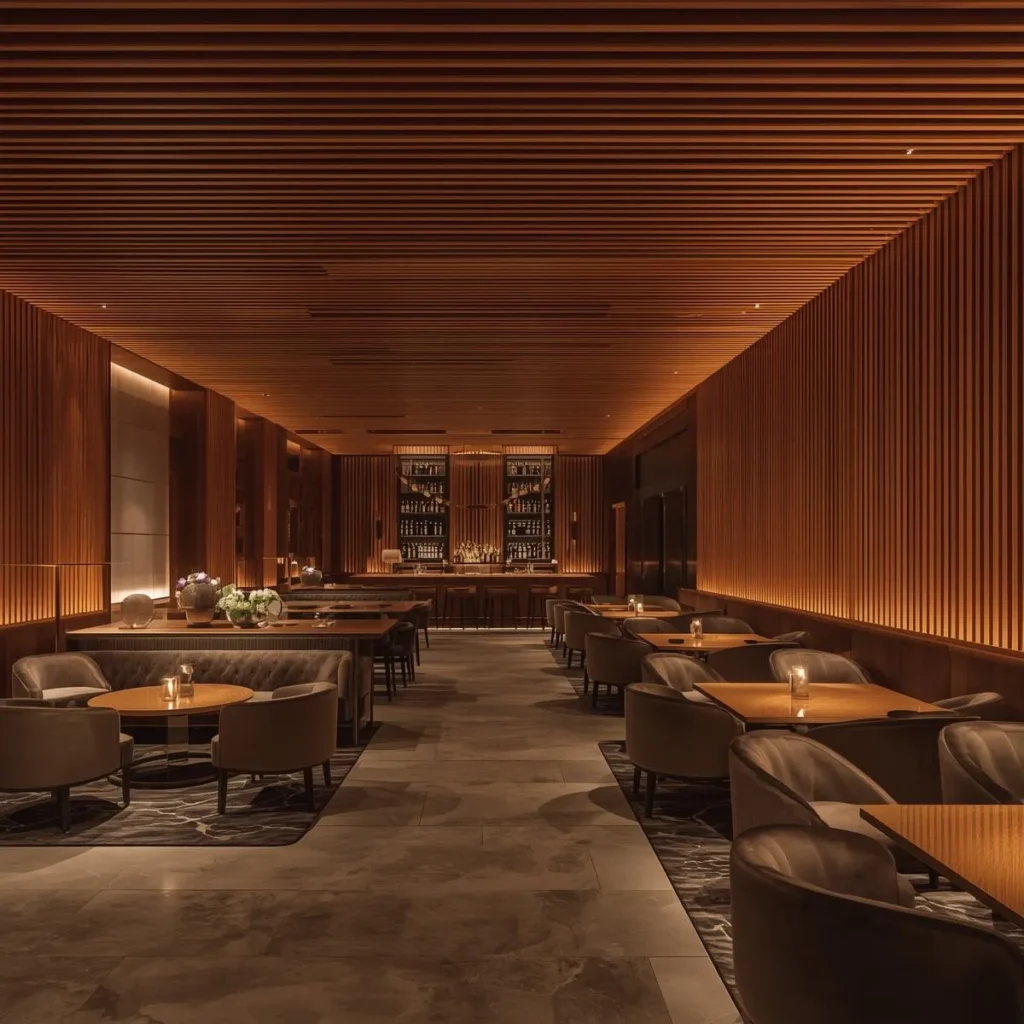 Wood suspended ceiling