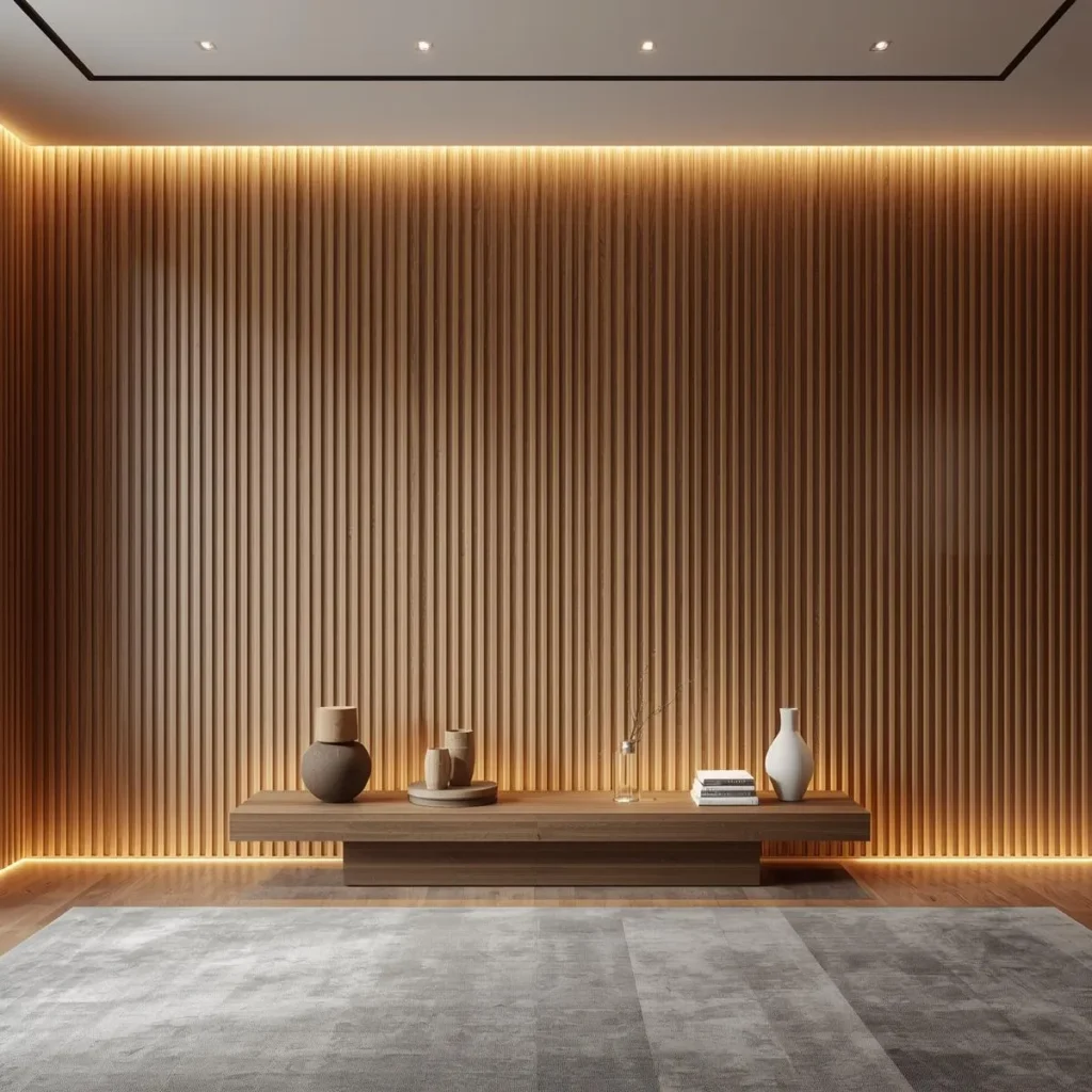 Wood veneer fluted panels