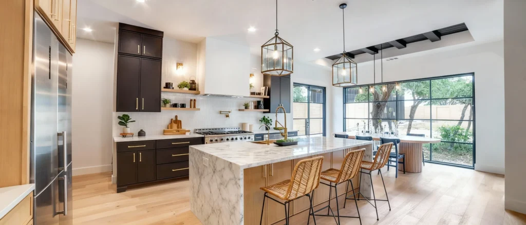 Contractors installing rta cabinets