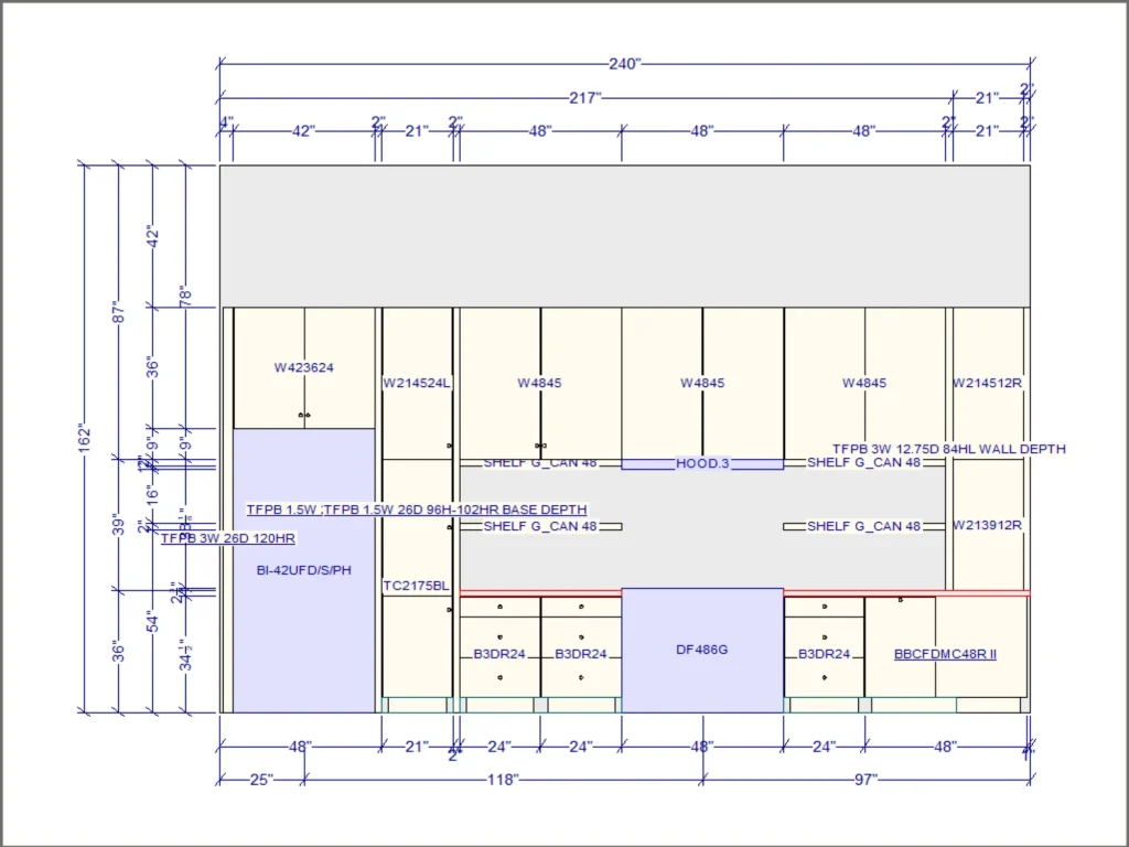 Kitchen floor plan cabinet material samples