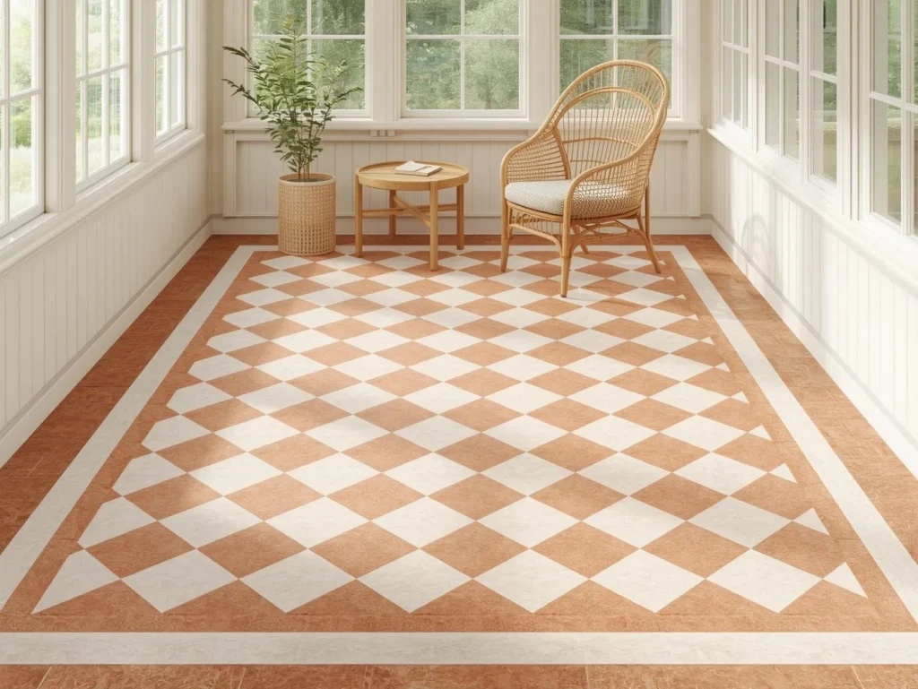 Checkerboard terracotta tile