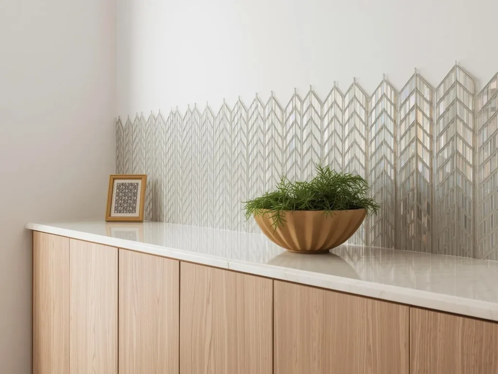 Metallic Back Painted Glass Tile