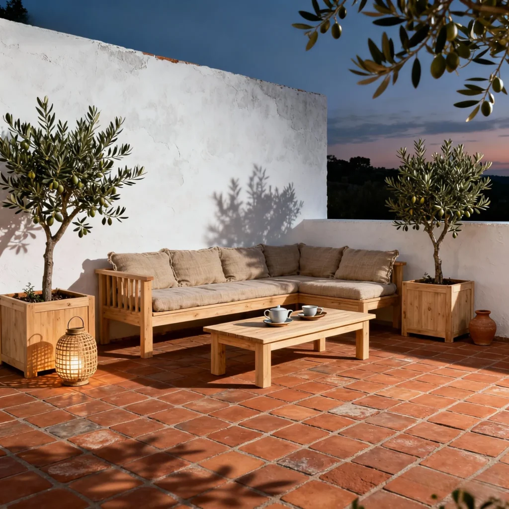 Outdoor terracotta tiles