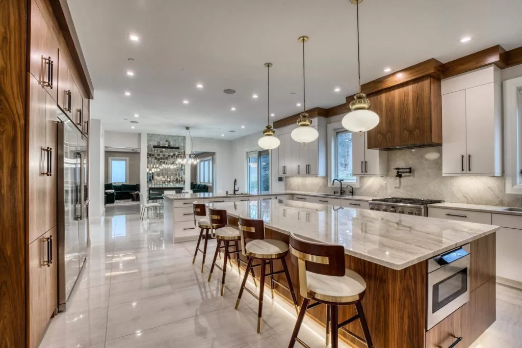 Project kitchen plan with stone countertops