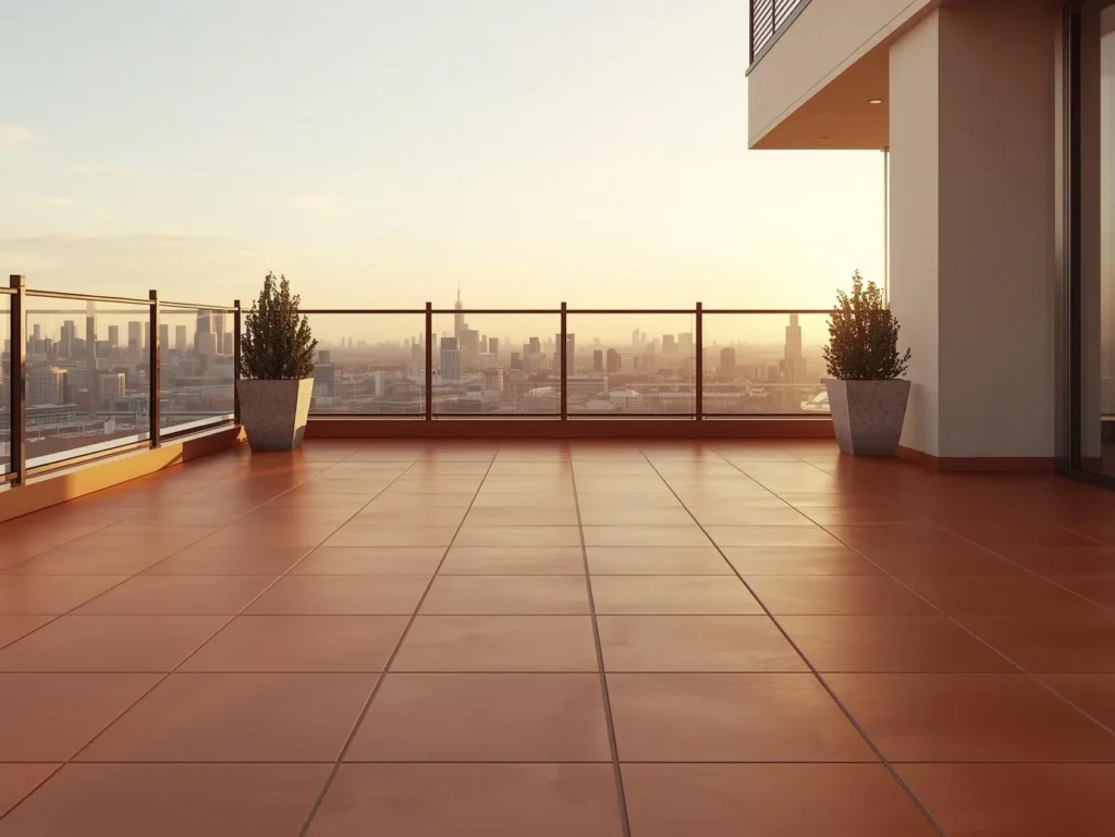 Smooth terracotta tile