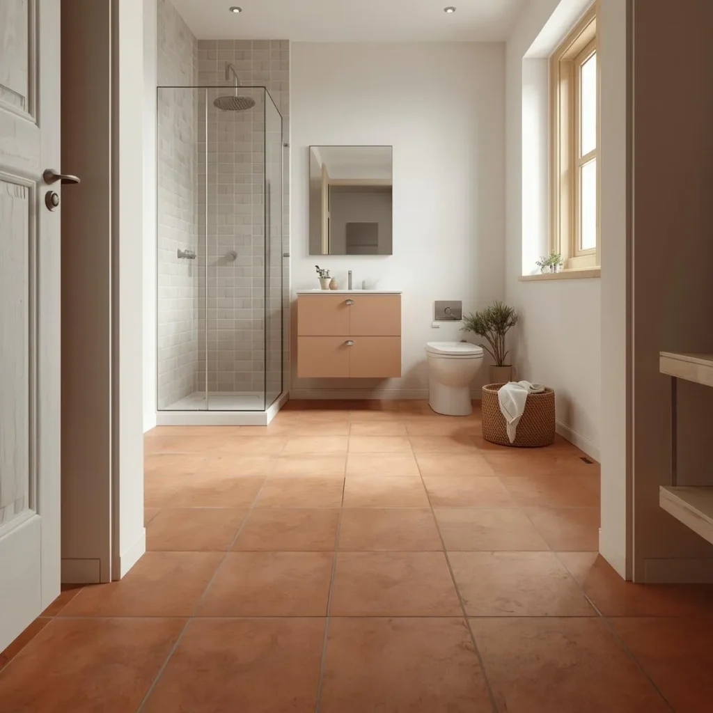 Terracotta tile bathroom