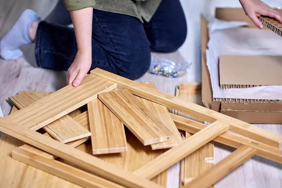 Flat pack furniture recyclable packaging repair kit