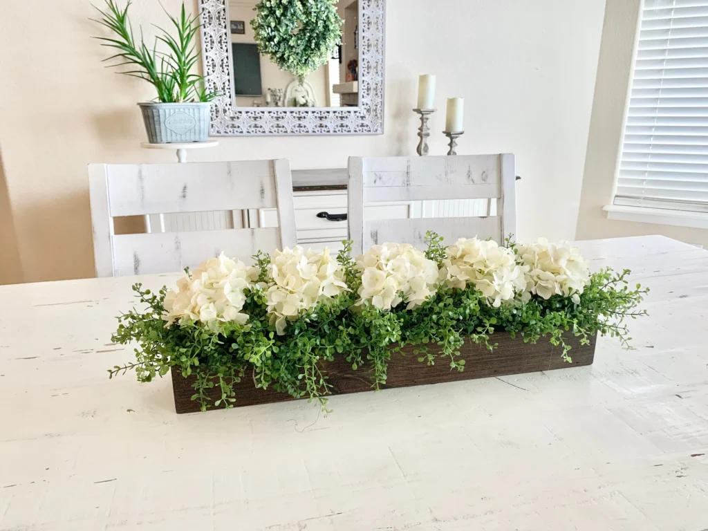 Seasonal kitchen island floral decor