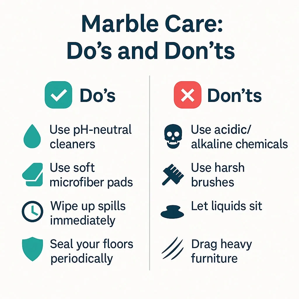 What not to use on marble cleaners