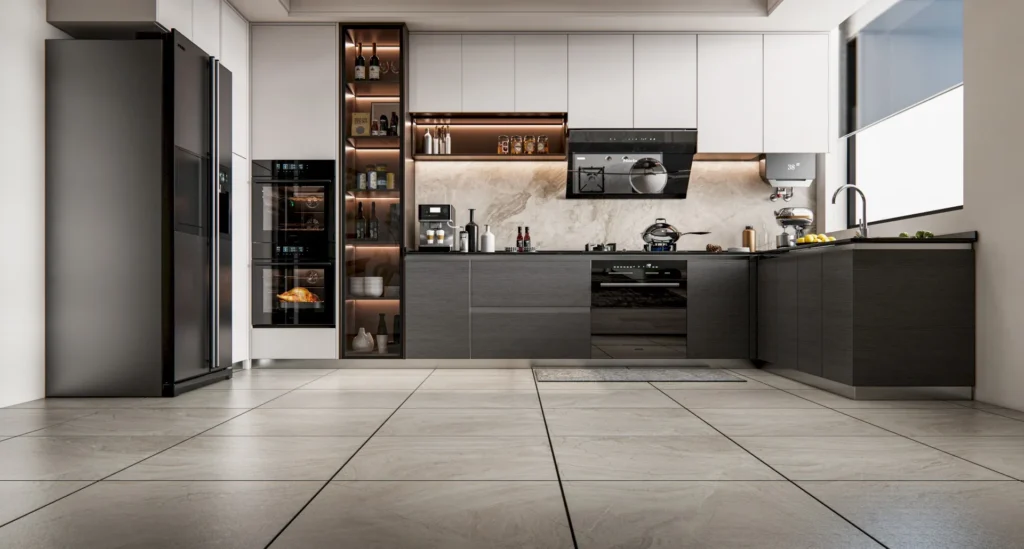 3D kitchen design view on screen