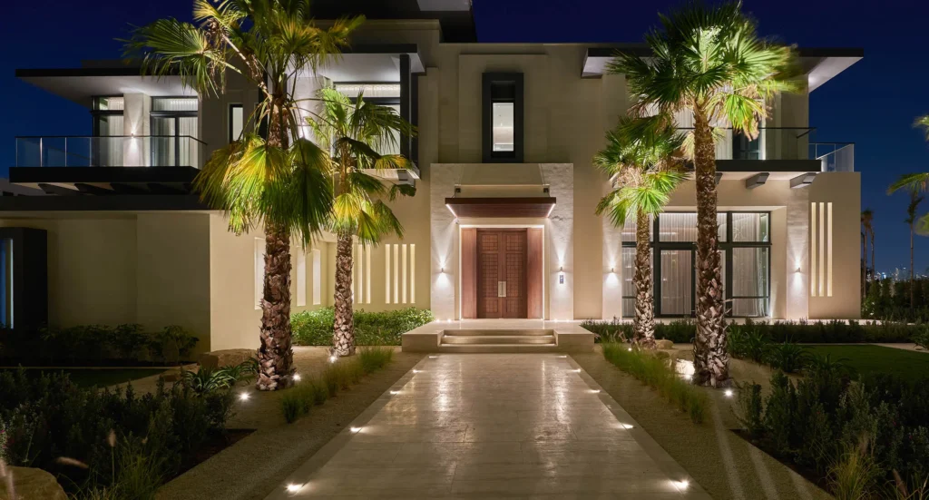 Lighting layout on architectural floor plan