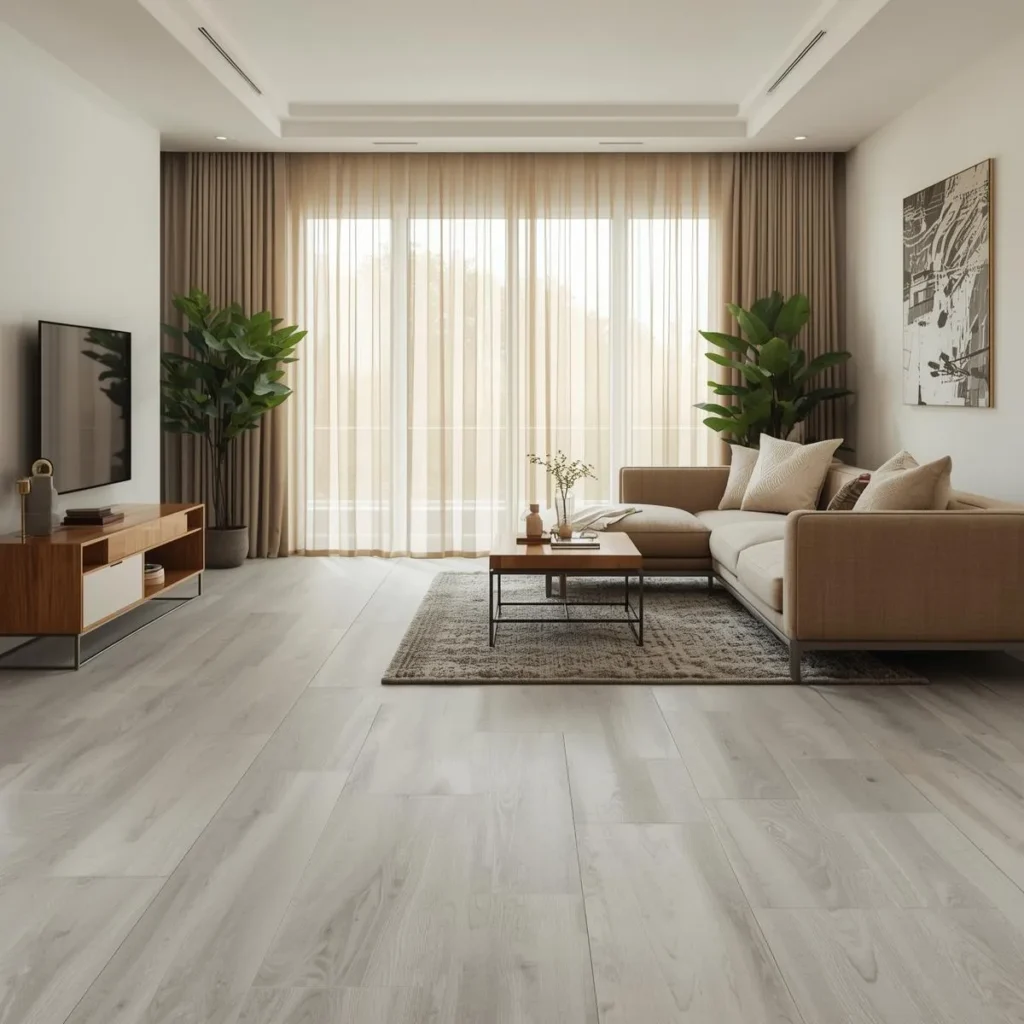 Living Room Gray Tile