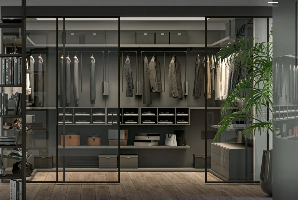 Wardrobe cabinet display in showroom