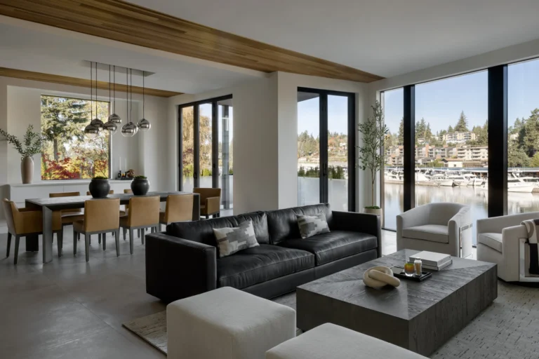 Whole house floor plan with highlighted cabinet and furniture zones