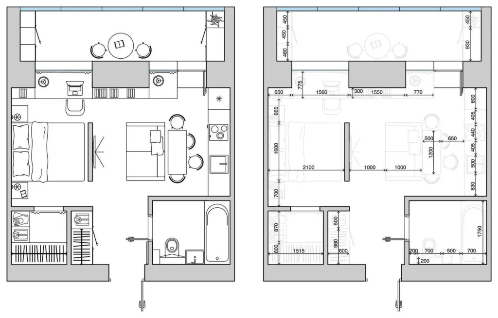 Measured floor plan interior design