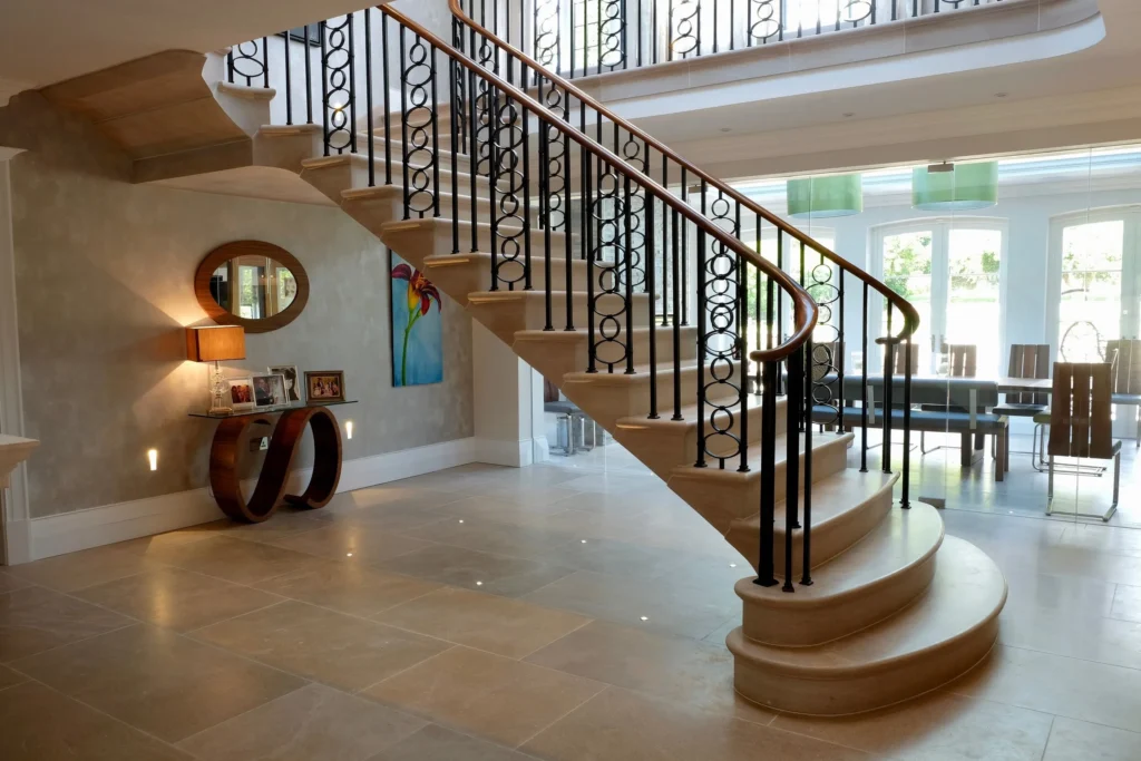 Stone continuity lobby stair